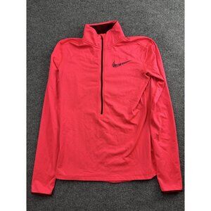 Nike Pro Dri-Fit Pullover Womens Medium Pink Half Zip Running Athletic Top